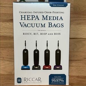 Riccar HEPA Media Vacuum Bags -3 left in box-FREE with purchase of $20
